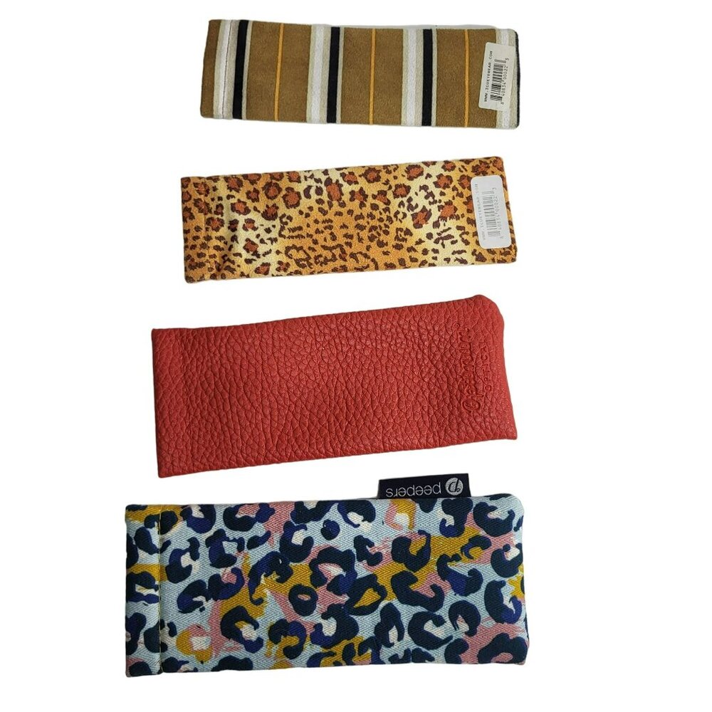 Reading Readers Eyeglasses Cases Bundle Set of 4 Red Blue Brown White &  Yellow